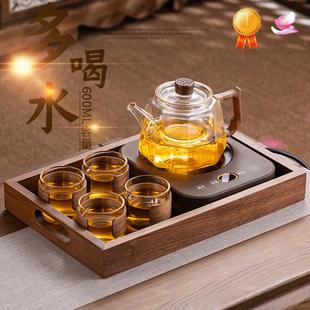 加厚防爆玻璃家用泡煮茶壶超薄电陶炉烧水过滤保温茶具套装 新款
