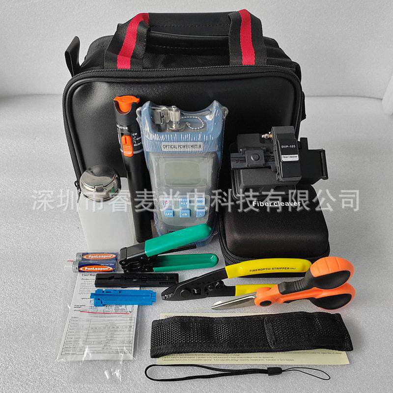 FTTHTOOL光纤冷接热熔工具套装光纤切割刀光功率计红光源剥纤钳