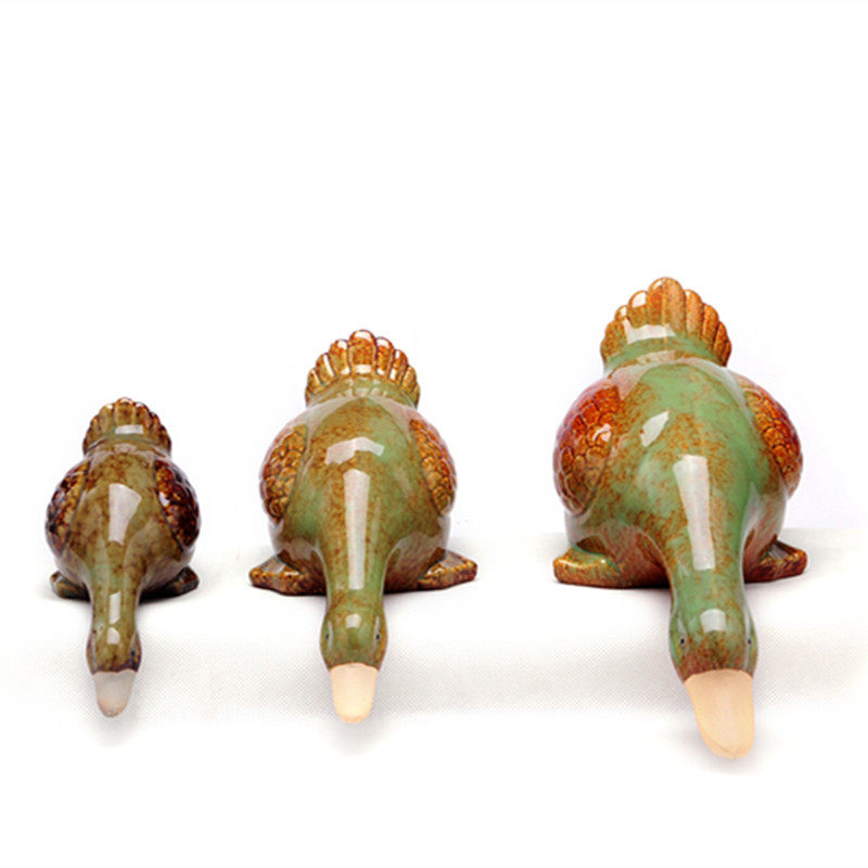 陶瓷鸭子吸水鸭创意家居饰品装饰工艺品园庭院水景鱼池造景