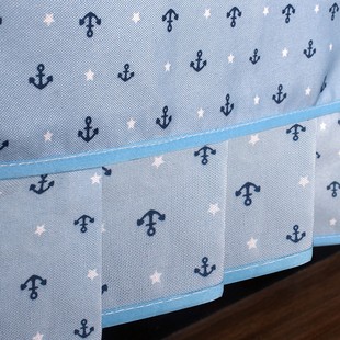 暖气片罩老式全包蓝色船锚暖气罩子布艺防尘罩地中海装饰定制