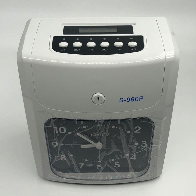 英文打卡钟电子考勤机英文版考勤机员工工卡打咭锺纸卡英式