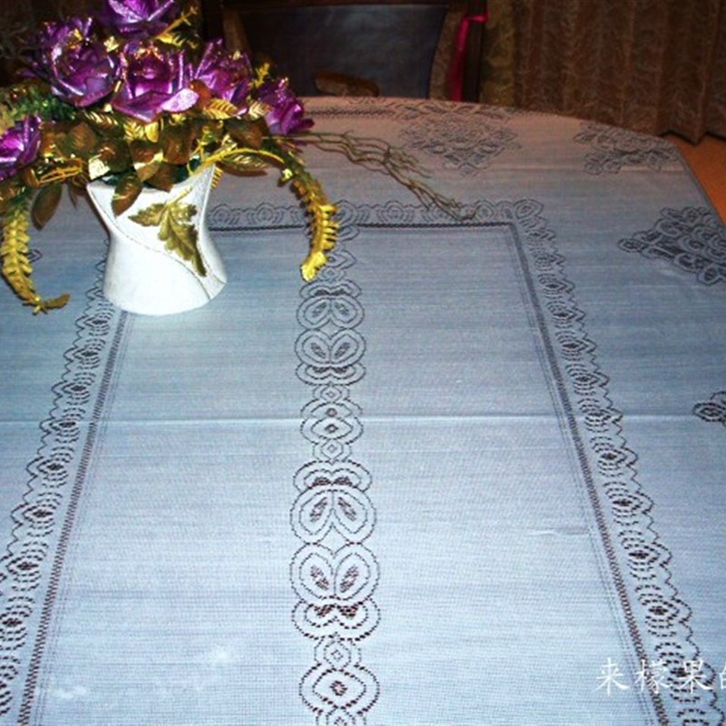 亚大纺织白色 西餐桌布2米X1.米大桌布盖布长方形桌布茶几布