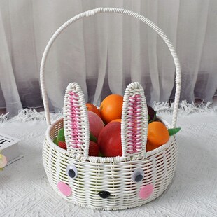 厂家水果篮采摘竹篮野餐淄博烧烤仿藤编织筐购物篮菜篮礼品包