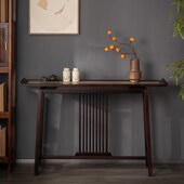 复古入户玄关桌办公室茶室布置背景靠墙长条窄桌端景台条案几