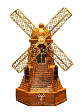 复古创意荷兰风车家居桌面客厅酒柜电视柜木质道具装饰工艺品