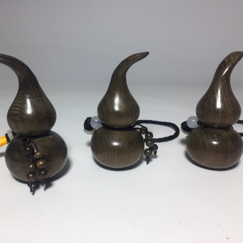 楠乌木阴沉木葫芦手把件小木雕手捻把玩招财精品挂件