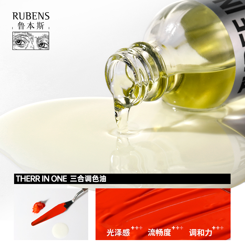 鲁本斯油画上光油缎面光油 碳氢化合亚光油媒介剂防尘防污亮光油