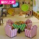 田园风幼儿园儿童沙发椅单娃娃家布艺幼儿园宝宝小沙发条纹沙发