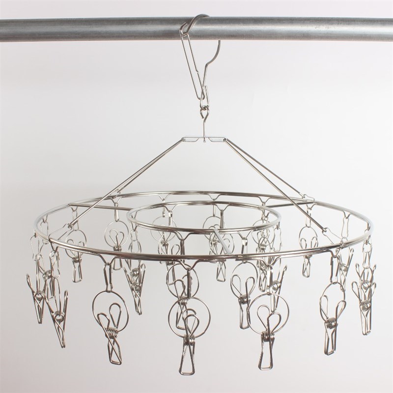 加粗锈钢袜架多夹子晾晒架家用多功能晾衣架展示架袜吊架