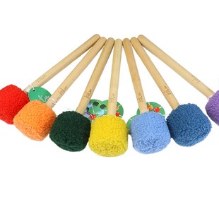 FOL敲棒羊毛铜锣鼓锤颂钵棒彩色音钵棒音疗音乐会手持大号鼓槌棒