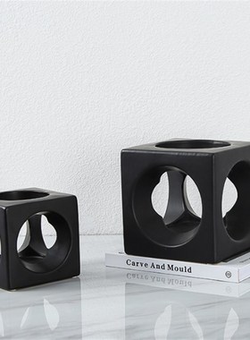 现代创意几何摆件样板房售楼处桌面电视柜软装几何饰品装饰