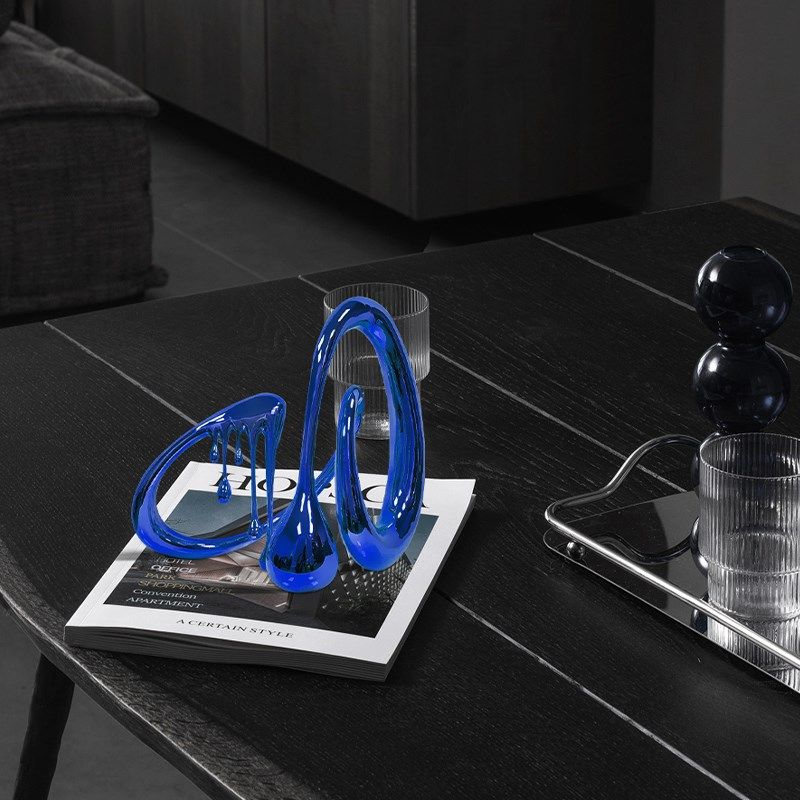 售楼部展厅大型抽象电镀水滴雕塑商场门店玻璃钢落地业艺术