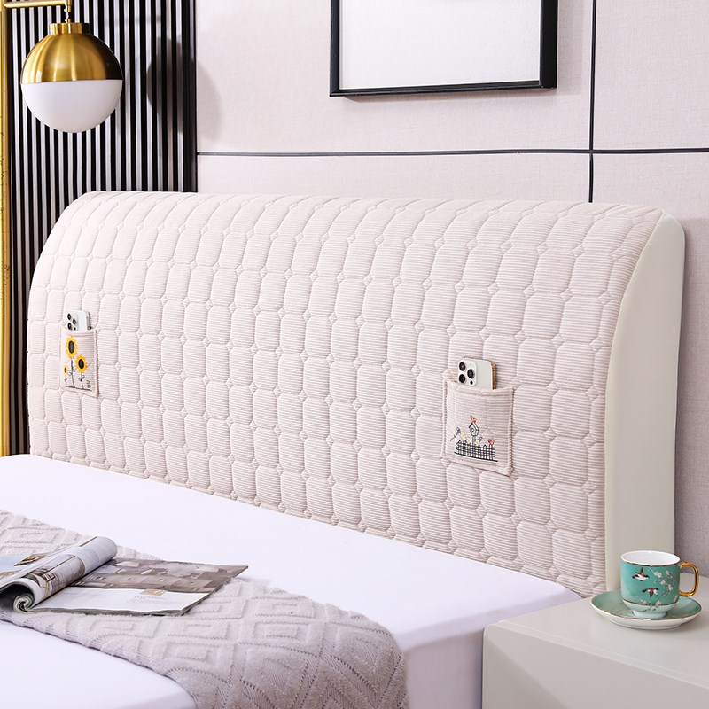 床头罩加厚新款高档全包床头罩床头软包木床通用床靠背罩布