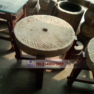 天然老雕老磨盘石头茶盘流水盘景观茶盘石磨 老碾盘