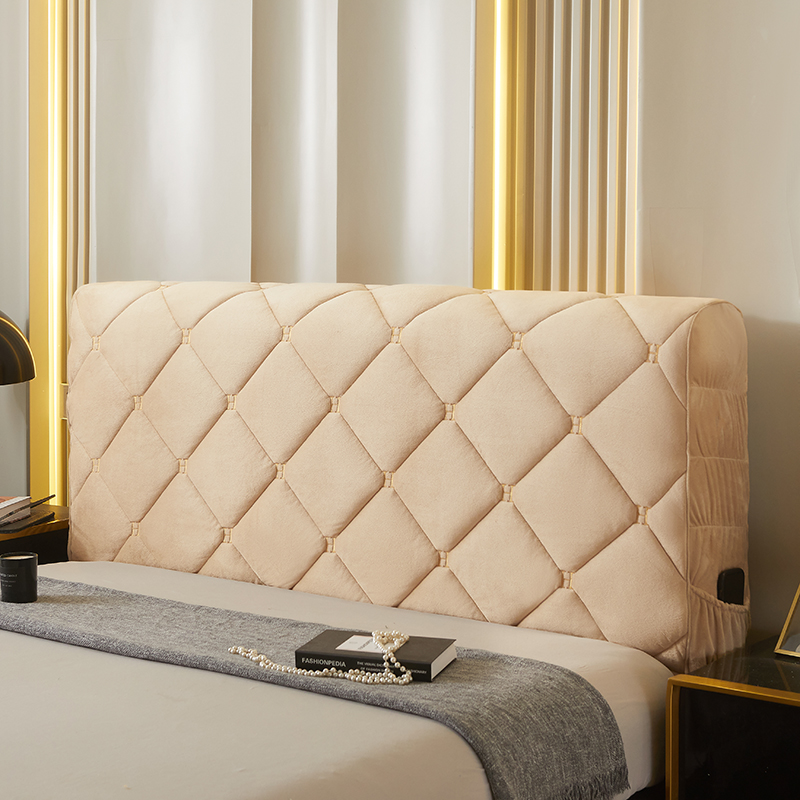 全包布艺床头罩软包床头现代欧式防尘罩1.8m米实木床保护