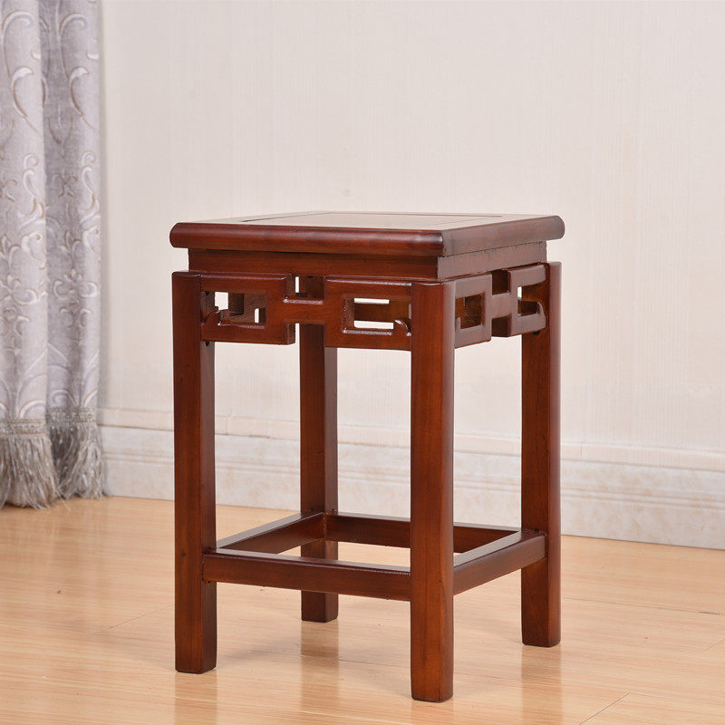 实木古筝凳圆明古典餐桌凳琴凳榆木仿古板凳矮凳鼓登
