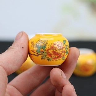 鸟笼瓷碗杯子靛颏绣眼文鸟芙蓉金青玉鸟黄鸟食罐鸟碗鸟杯五件套