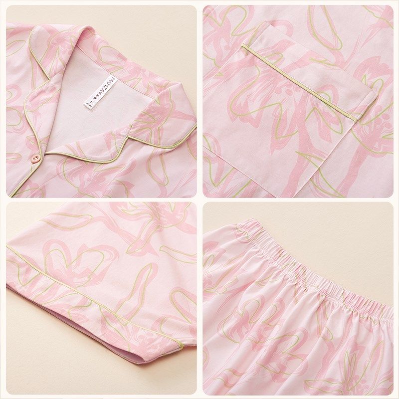 玛伦萨睡衣女纯棉五分袖夏季薄款大码短袖套装女士家居服舒适透气,女士内衣/男士内衣/家居服,睡衣/家居服套装,淘宝优惠券,粉丝福利购,淘宝优惠卷