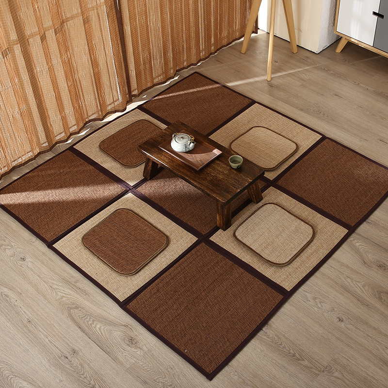 日式竹编织手工卧室地毯竹地毯定制飘窗垫窗台垫榻榻米地垫子定做