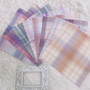 JK格裙面料小样彩色全涤格子小布头拼接diy拼料娃衣发圈发卡布料