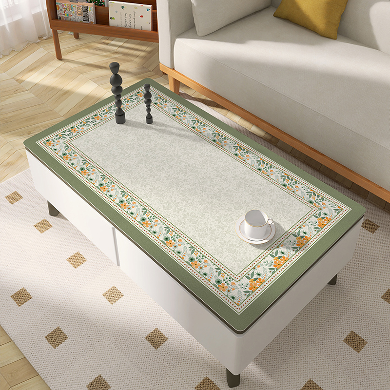 轻奢皮革茶几桌布防油防水免洗防烫客厅电视柜桌垫餐桌布台面垫