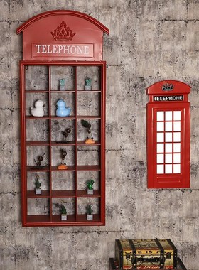 创意装饰水晶球复古电话亭黑板咖啡厅风摆件结婚送女孩家居灯节店