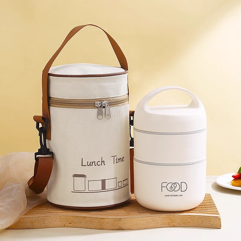 多层保温饭盒桶上班族便携手提袋微波炉加热304不锈钢汤碗便当盒