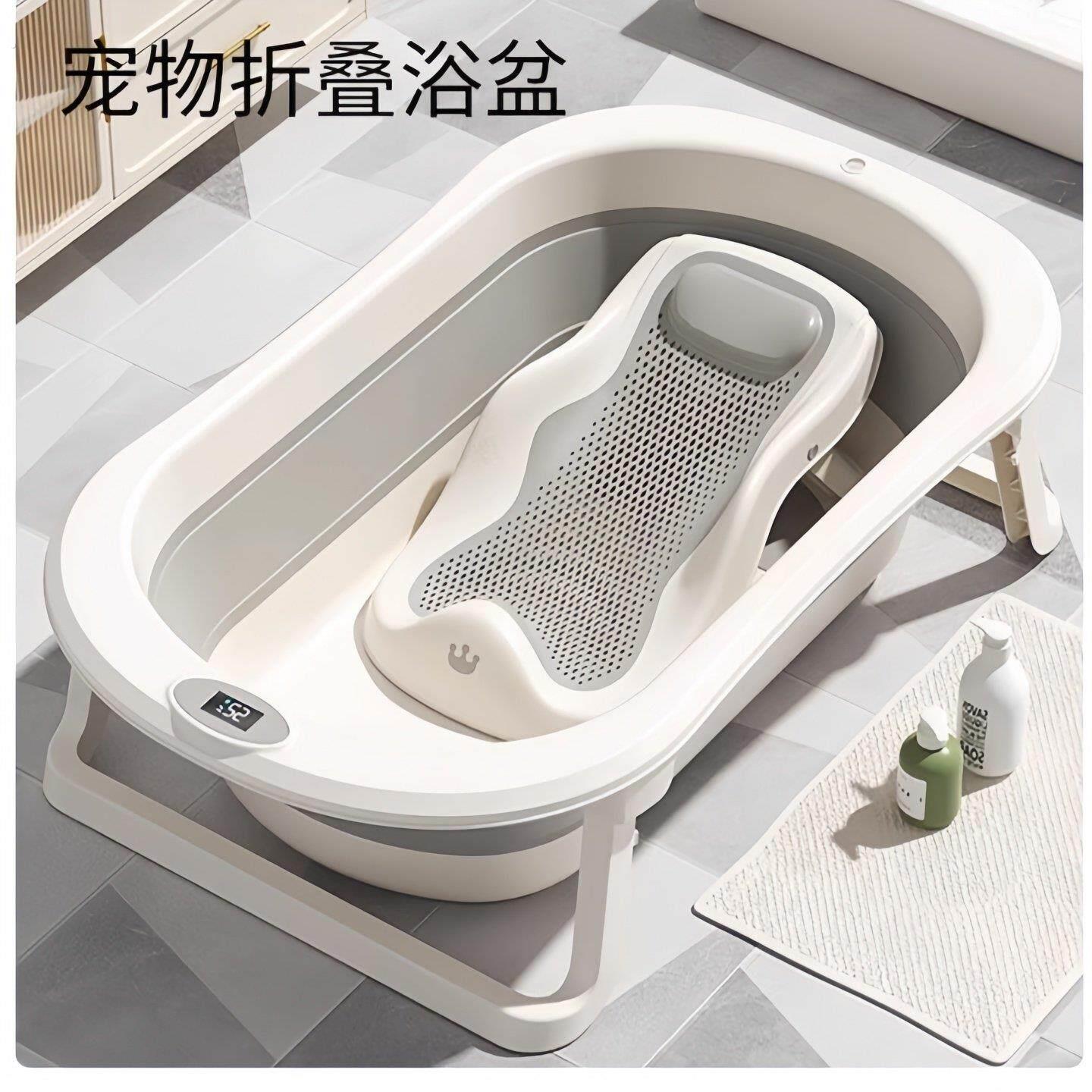狗狗洗澡盆可折叠宠物浴盆猫咪浴缸毛孩子泡澡桶中小狗专用盆防跑