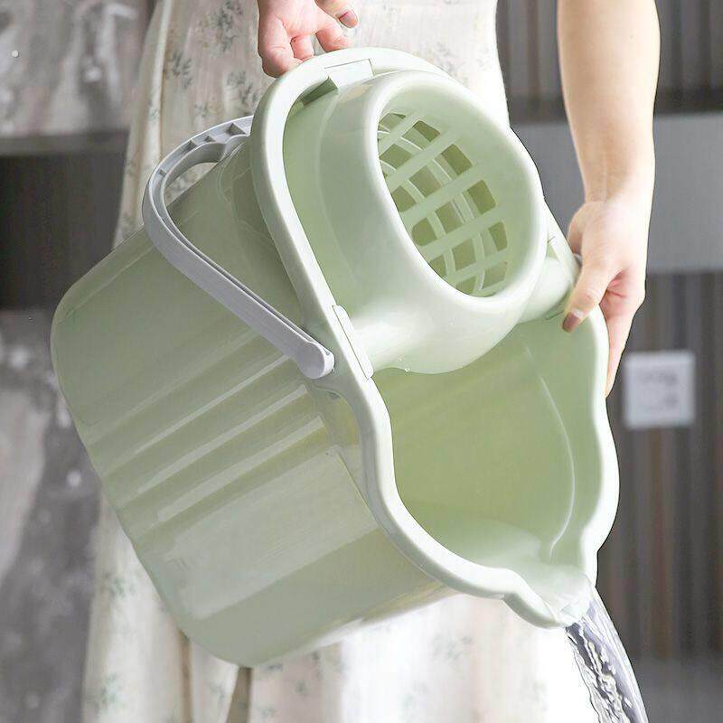 大容量塑料带沥水拖把桶储水家用地拖桶带滑轮手提拖地水桶脱水桶