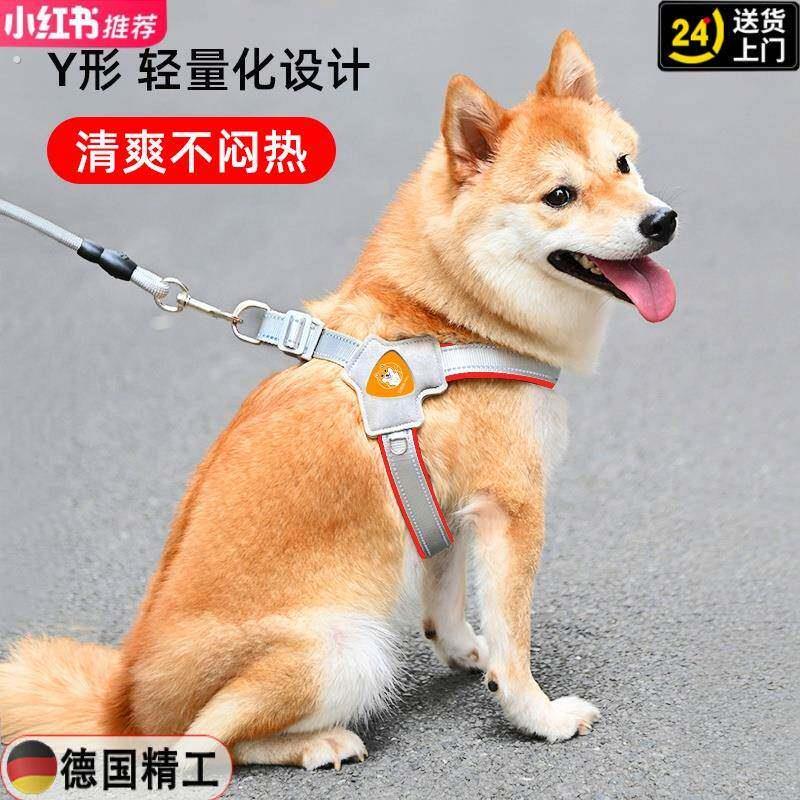 新款狗狗牵引绳胸背带背心式宠物遛狗绳中小型柴犬犬法斗柯基脖圈