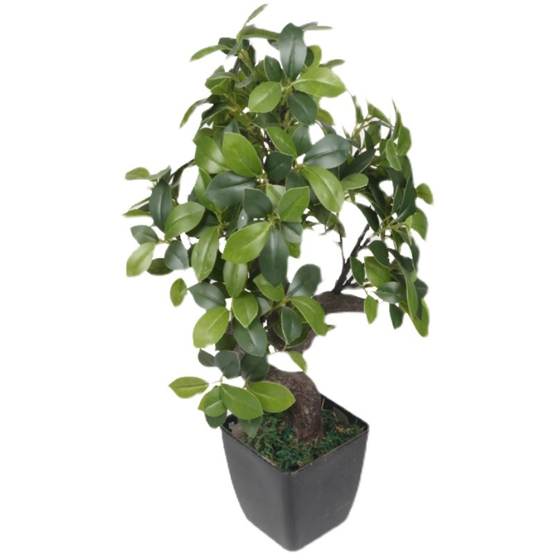 仿真迷你榕叶桌摆盆栽米盆景小叶榕胶榕装饰假树爆款直销