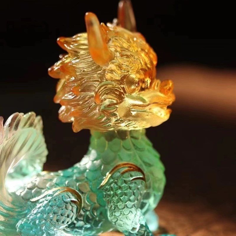 心缘堂琉璃龙宝龙重登场龙年贺岁礼生肖茶宠动物摆件茶宠茶搁笔枕