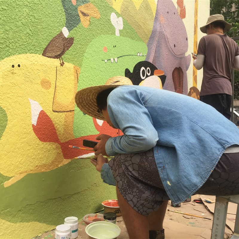 墙绘壁画墙体彩绘D手绘墙画全景画涂鸦京津冀江浙沪隔日施工