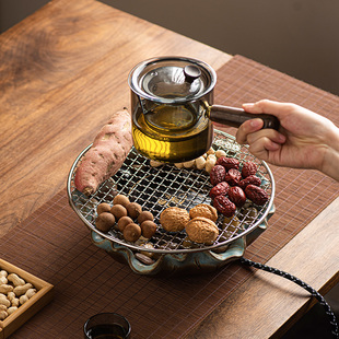 黑晶炉室内家用温茶具玻璃烤茶泡茶煮茶X炉烧水壶套 围炉煮茶中式