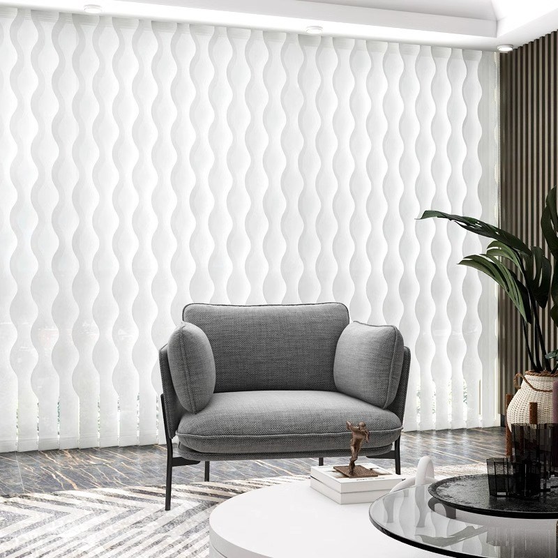 IMDR电动水波纹帘格宁斯垂直雪花水波纹帘竖百叶帘客厅阳台遮阳帘