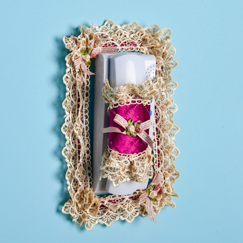 韩式布艺蕾丝对讲门铃套室内可视电话罩套贴防尘罩保护套子定尺寸