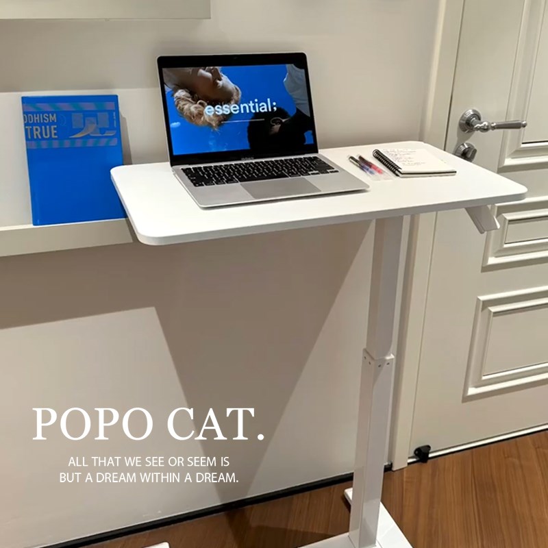 气动升降桌床边桌子可移动折叠小书桌家用学生电脑桌办公桌工作台