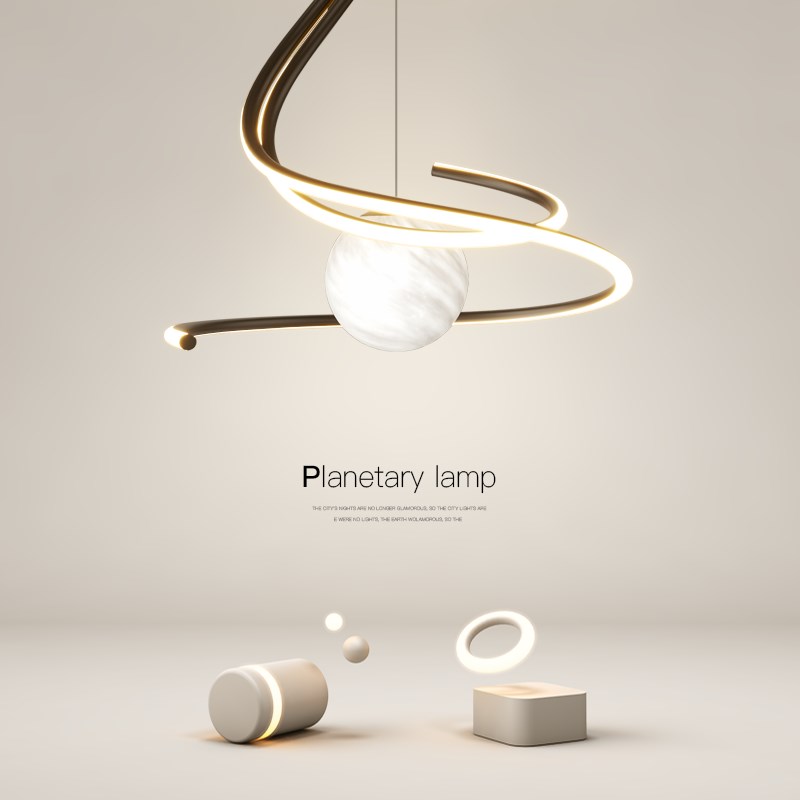 最光创意餐厅灯现代led吊灯卧灯客厅灯设计师吧台餐桌灯具