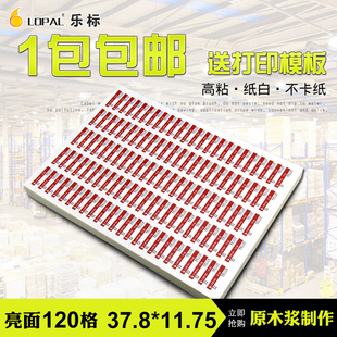 LOPAL 亮光面背胶 乐标a4不干胶标签纸 空白打印纸贴纸120格亚面