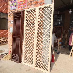 屏风实木隔断仿F古门窗木雕花格工厂 中式