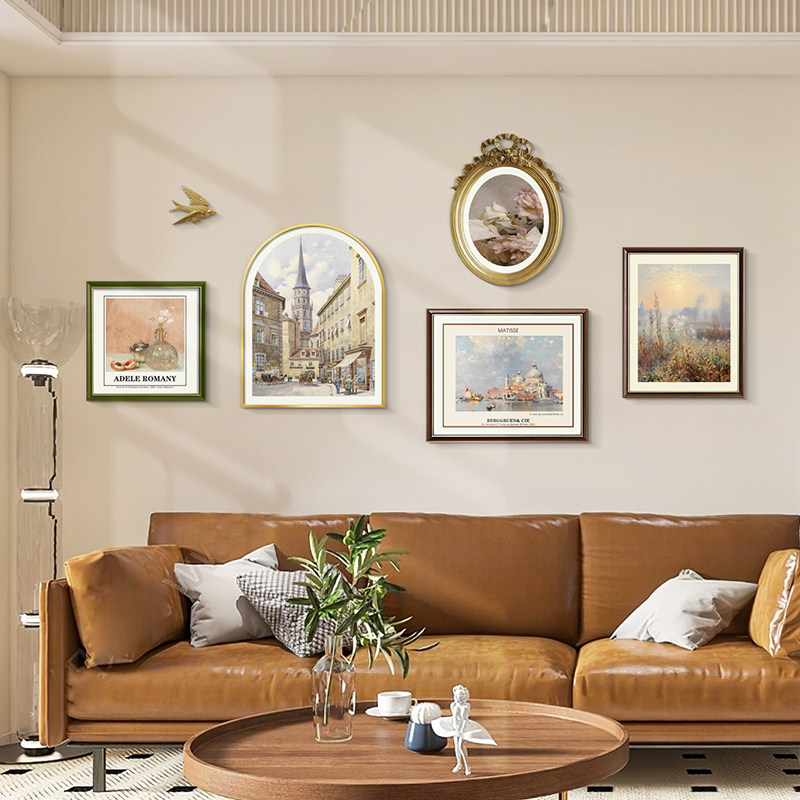 法式装饰画客厅沙发背景墙挂画大气复古壁画欧式建筑艺术美式油画,家居饰品,现代装饰画,淘宝优惠券,粉丝福利购,淘宝优惠卷