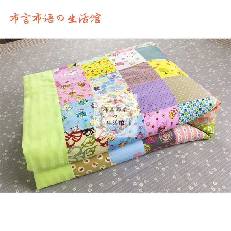 幼儿园新生婴儿纯手工传统老式百家被纳福纯棉花拼布抱被幼儿园被