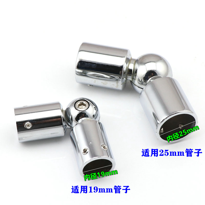 淋浴房不锈钢圆管T型连接件 浴室玻璃门拉杆固定杆万向活动头接头