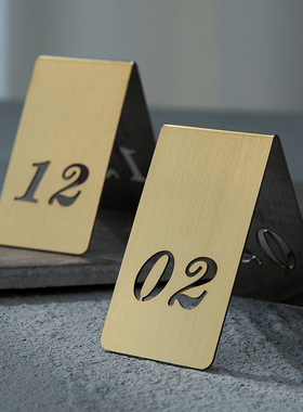 不锈钢桌号牌立牌饭店酒店餐厅餐桌立式双面号码牌桌子座位数字台