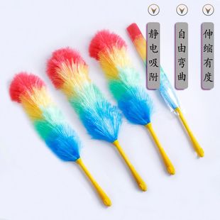 鸡毛撢子除尘家用静电除尘撢子可水洗可弯曲不掉毛塑料撢子除尘刷