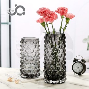 北欧创意水珠玻璃花瓶泡泡水培富贵竹百合玫瑰鲜花插花马醉木桌面
