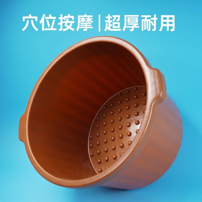 牛筋耐摔泡脚桶足浴店用洗脚盆家用足疗按摩加深厚过小腿非木桶盆