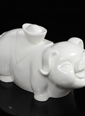 陶瓷12生肖猪摆件招财客厅办公室桌面小猪猪瓷器家居装饰品工艺品