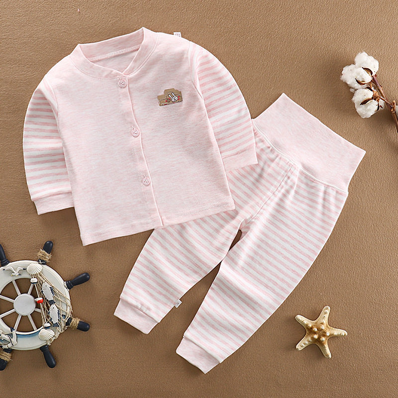 儿童彩棉秋衣秋裤套装宝宝高腰护肚裤纯棉长袖长裤男女童家居服