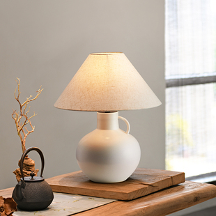 新中式陶罐台灯客厅中国风复古民宿装饰灯侘寂风书房卧室床头台灯